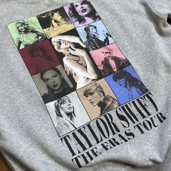 NEW Taylor Swift THE ERAS TOUR II Gray Crewneck Sweatshirt size XS 2024 TTPD - Picture 2 of 6